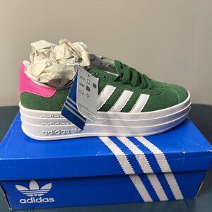 Green and Pink Adidas Gazelle Bold W - NWT
